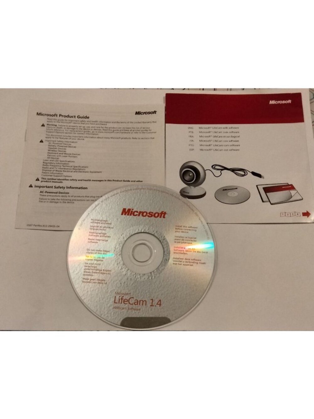 Microsoft LifeCam Software Installation CD Product Guide Information